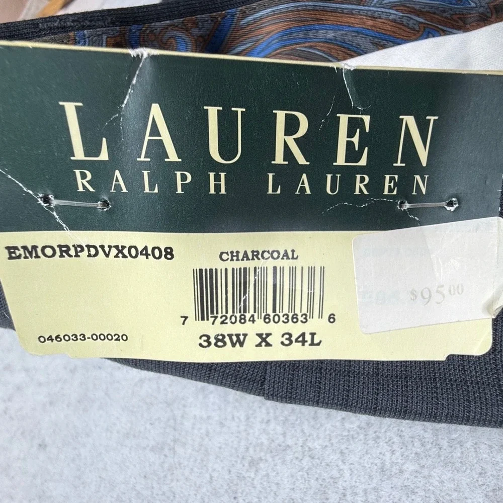 Lauren Ralph‎ Lauren Mens Charcoal Grey Micro Check Dress Pants 38W x 34L NWT